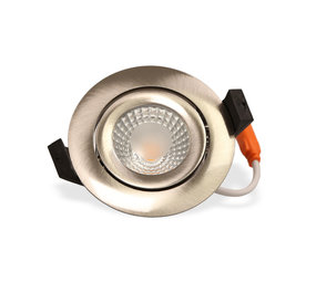 LCB LED Inbouwspot IP65 - RVS Geborsteld 82mm - 5W 500LM -  2700K 827 Warm Wit | Geschikt voor badkamer - Zaagmaat 75mm - Triac Dimbaar | 230v LCB LED Inbouwspot IP65 - RVS Geborsteld 82mm - 5W 500LM -  2700K 827 Warm Wit | Geschikt voor badkamer - Zaagmaat 75mm - Triac Dimbaar | 230v
