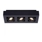 Lucide XIRAX - Plafondspot - LED Dim to warm - GU10 - 3x5W 2200K/3000K - Zwart