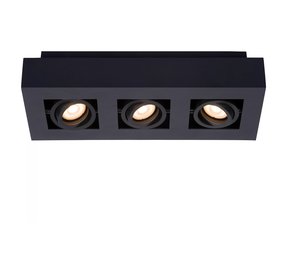 Lucide XIRAX - Plafondspot - LED Dim to warm - GU10 - 3x5W 2200K/3000K - Zwart