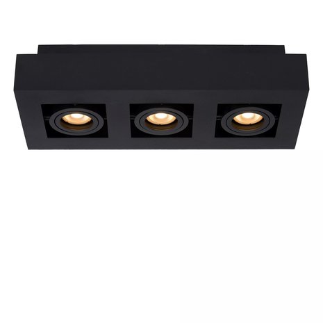 Lucide Lucide XIRAX - Plafondspot - LED Dim to warm - GU10 - 3x5W 2200K/3000K - Zwart