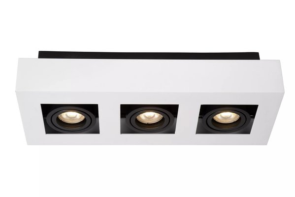 Lucide XIRAX - Plafondspot - LED Dim to warm - GU10 - 3x5W 2200K/3000K - Wit Lucide XIRAX - Plafondspot - LED Dim to warm - GU10 - 3x5W 2200K/3000K - Wit