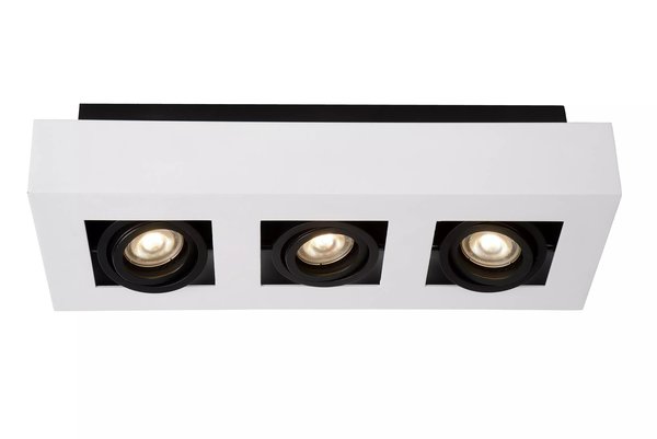 Lucide XIRAX - Plafondspot - LED Dim to warm - GU10 - 3x5W 2200K/3000K - Wit Lucide XIRAX - Plafondspot - LED Dim to warm - GU10 - 3x5W 2200K/3000K - Wit