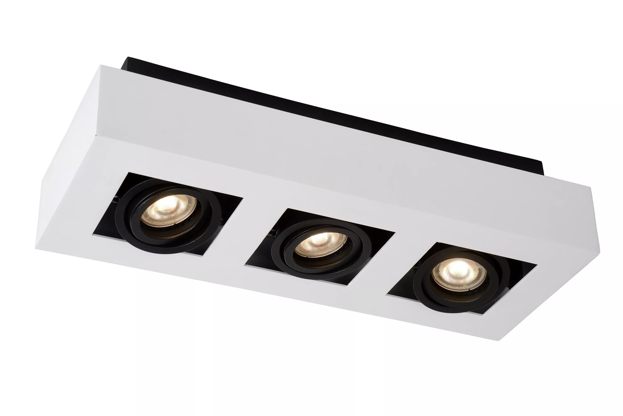 Lucide XIRAX - Plafondspot - LED Dim to warm - GU10 - 3x5W 2200K/3000K - Wit Lucide XIRAX - Plafondspot - LED Dim to warm - GU10 - 3x5W 2200K/3000K - Wit