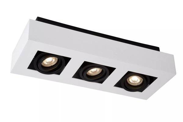Lucide XIRAX - Plafondspot - LED Dim to warm - GU10 - 3x5W 2200K/3000K - Wit Lucide XIRAX - Plafondspot - LED Dim to warm - GU10 - 3x5W 2200K/3000K - Wit