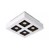 Lucide LED Plafondspot XIRAX - GU10 fitting - 4x5W - 2200K-3000K - Dimbaar - Wit