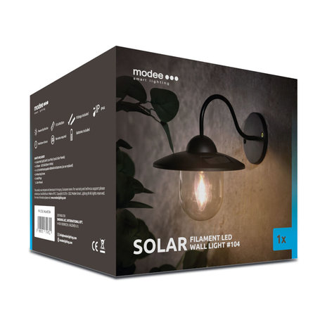 Modee LED Solar Wandlamp - 6000K Daglicht - WS104 Modee LED Solar Wandlamp - 6000K Daglicht - WS104