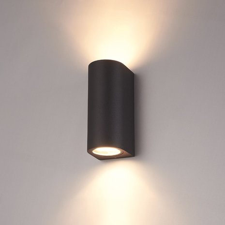 Braytron LED Wandlamp Buiten Up & Down - 2x GU10 - Aluminium - Antraciet Braytron LED Wandlamp Buiten Up & Down - 2x GU10 - Aluminium - Antraciet