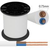 Aigostar Aansluitsnoer - 150m - 2x0,75mm2 met witte mantel plat - H05VVH2-F