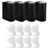 LCB Set van 4 LED Wandlamp Buiten - 8x 2,8W - 2700K - Zwart LCB Set van 4 LED Wandlamp Buiten - 8x 2,8W - 2700K - Zwart
