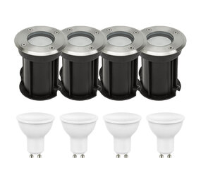 Spectrum Set van 4 LED Grondspot Buiten - 4x 4W - 3000K - IP67 Spectrum Set van 4 LED Grondspot Buiten - 4x 4W - 3000K - IP67