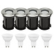 LCB Set van 4 LED Grondspot Buiten - 4x 4W - 3000K - IP67 LCB Set van 4 LED Grondspot Buiten - 4x 4W - 3000K - IP67