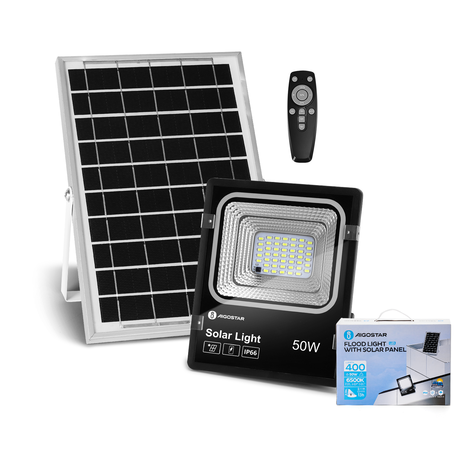 Aigostar UA LED Solar schijnwerper - IP66 - 6500K - Zwart Aigostar UA LED Solar schijnwerper - IP66 - 6500K - Zwart