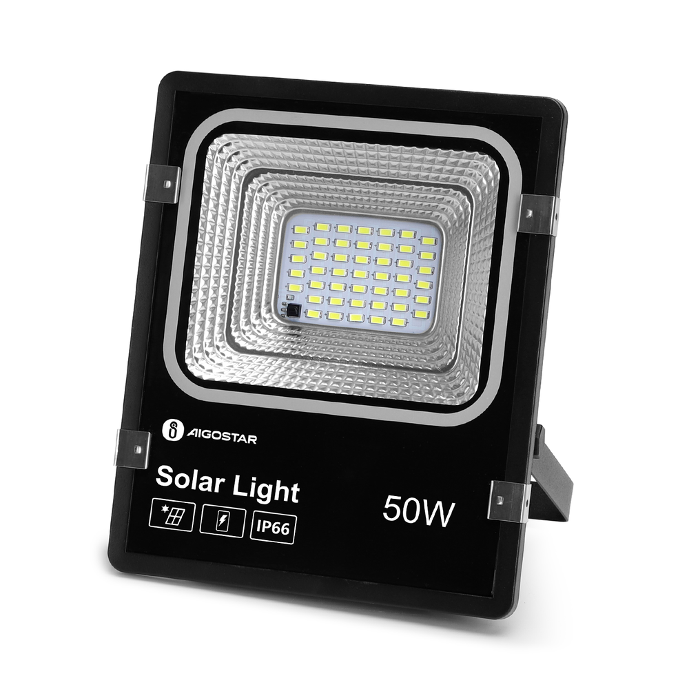 Aigostar UA LED Solar schijnwerper - IP66 - 6500K - Zwart Aigostar UA LED Solar schijnwerper - IP66 - 6500K - Zwart