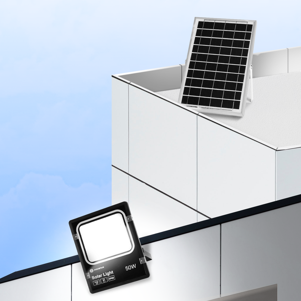 Aigostar UA LED Solar schijnwerper - IP66 - 6500K - Zwart Aigostar UA LED Solar schijnwerper - IP66 - 6500K - Zwart