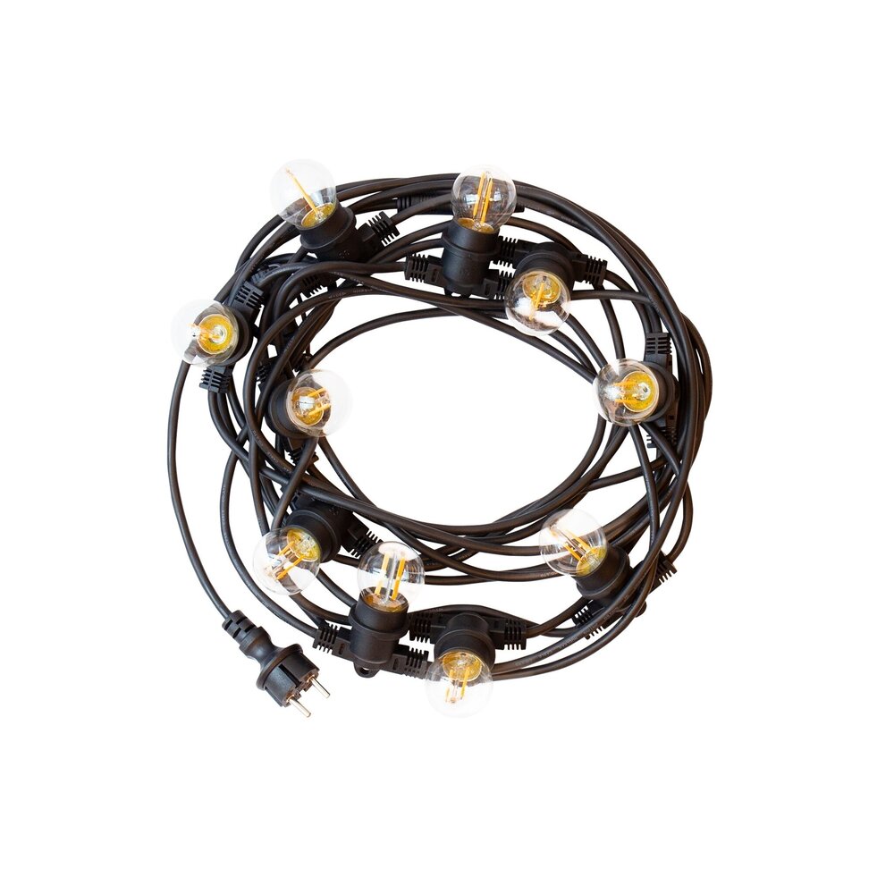 LCB Prikkabel lichtslinger 40m (4x10m) - Incl. 40x LED Lamp G45 - 1W - 3000K LCB Prikkabel lichtslinger 40m (4x10m) - Incl. 40x LED Lamp G45 - 1W - 3000K