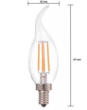 LCB Set van 6 LED Filament lamp dimbaar - E14 C35T - 5W 2700K