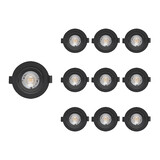 LCB Set van 10 LED inbouwspot Dimbaar - 5W vervangt 50W - 3000K - Kantelbaar - Zwart
