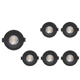 LCB Set van 6 LED inbouwspot Dimbaar - 5W vervangt 50W - 3000K - Kantelbaar - Zwart