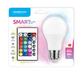 Modee LED Lamp E27 A60 - 9,4W RGBW - incl. IR Afstandsbediening Modee LED Lamp E27 A60 - 9,4W RGBW - incl. IR Afstandsbediening