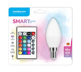 Modee LED Lamp E14 C35 - 4,9W RGBW - incl. IR Afstandsbediening Modee LED Lamp E14 C35 - 4,9W RGBW - incl. IR Afstandsbediening