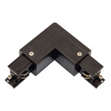 Spectrum 3-Fase Spanningsrail toebehoren | L stuk - Hoek verbinding - Links voeding Connector - 3 phase - Zwart Spectrum 3-Fase Spanningsrail toebehoren | L stuk - Hoek verbinding - Links voeding Connector - 3 phase - Zwart