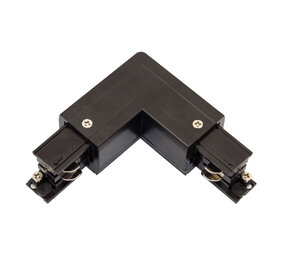 Spectrum 3-Fase Spanningsrail toebehoren | L stuk - Hoek verbinding - Links voeding Connector - 3 phase - Zwart