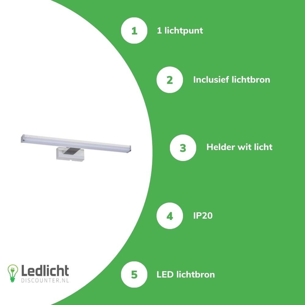 Kanlux LED Spiegellamp badkamer 40cm - 8W 4000K helder wit licht - Chrome Kanlux LED Spiegellamp badkamer 40cm - 8W 4000K helder wit licht - Chrome