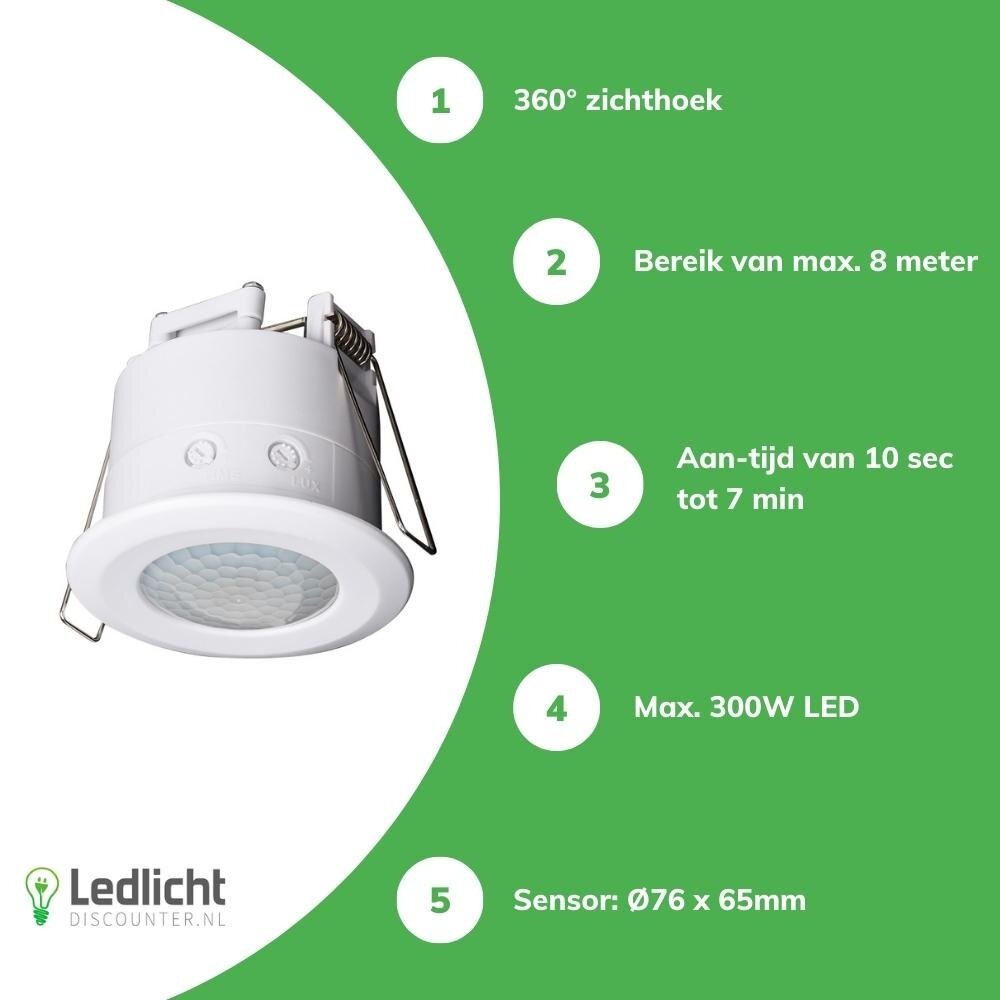 Kanlux LED Bewegingssensor inbouw - PIR infrarood bewegingsmelder - 230V max. 300W Kanlux LED Bewegingssensor inbouw - PIR infrarood bewegingsmelder - 230V max. 300W