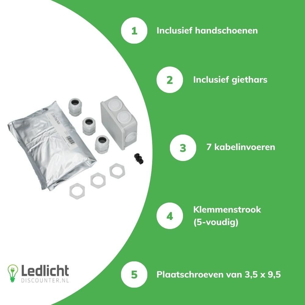 BBC Cellpack Gietmofpakket Verbindingsmof IP68 | Compleet set incl. Lasdoos/ aftakdoos  6 Ingangen  en Hars - GTC 10 Geschikt voor grondkabels en leidingen