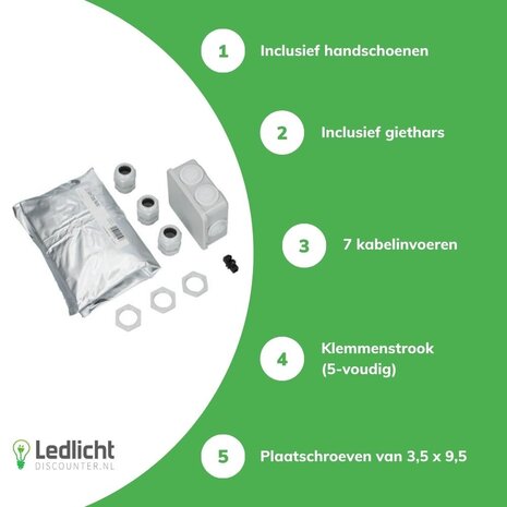 BBC Cellpack Gietmofpakket Verbindingsmof IP68 | Compleet set incl. Lasdoos/ aftakdoos  6 Ingangen  en Hars - GTC 10 Geschikt voor grondkabels en leidingen