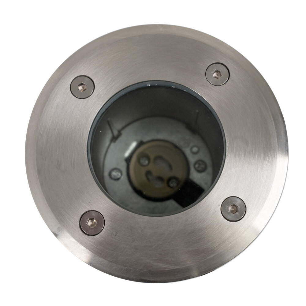 Spectrum LED Grondspot IP67 - GU10 Fitting - Lukka Rond - RVS  Geborsteld - 108x140MM