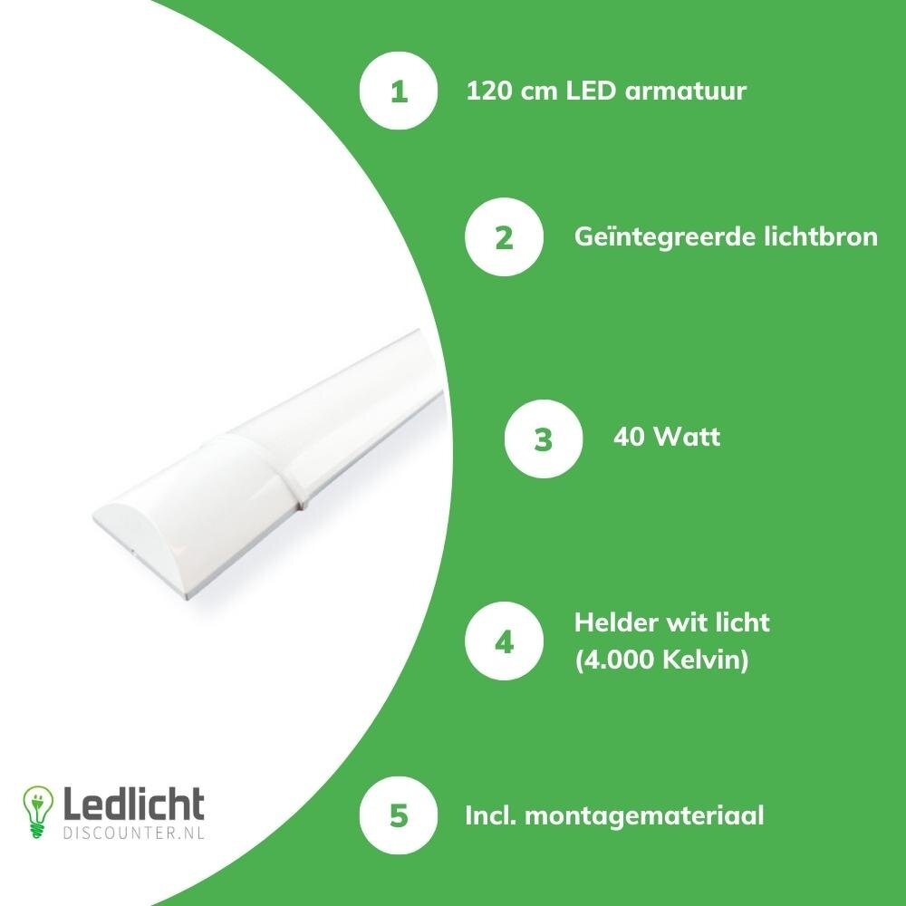 Spectrum LED Batten - 120cm 28W LED armatuur - 4000K 840 helder wit licht - compleet incl. bevestigingsmateriaal Spectrum LED Batten - 120cm 28W LED armatuur - 4000K 840 helder wit licht - compleet incl. bevestigingsmateriaal