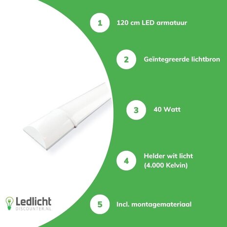 Spectrum LED Batten - 120cm 28W LED armatuur - 4000K 840 helder wit licht - compleet incl. bevestigingsmateriaal Spectrum LED Batten - 120cm 28W LED armatuur - 4000K 840 helder wit licht - compleet incl. bevestigingsmateriaal