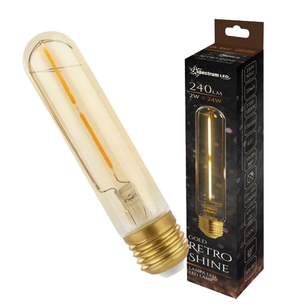 Spectrum LED Filament lamp E27 - T30 - 2W vervangt 25W - 2400K extra warm wit licht