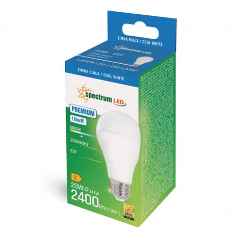 Spectrum LED lamp - E27 fitting - 20W 120lm p/w - 6000K daglicht wit - High Lumen Spectrum LED lamp - E27 fitting - 20W 120lm p/w - 6000K daglicht wit - High Lumen