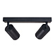 LED plafondspot mat zwart - 2 verstelbare spots - GU10 aansluiting LED plafondspot mat zwart - 2 verstelbare spots - GU10 aansluiting