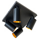 LED plafondspot mat zwart - 4 verstelbare spots - GU10 aansluiting LED plafondspot mat zwart - 4 verstelbare spots - GU10 aansluiting