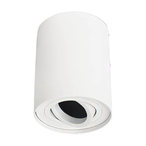 Spectrum OP=OP LED plafondspot - Tube rond - Wit - met GU10 fitting - kantelbaar - excl. LED spot Spectrum OP=OP LED plafondspot - Tube rond - Wit - met GU10 fitting - kantelbaar - excl. LED spot