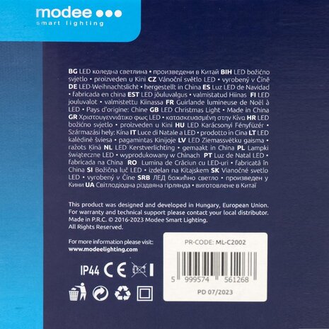 Modee Kerstverlichting lichtsnoer - 10 meter 100leds - 10000K koud wit licht - 220V Adapter