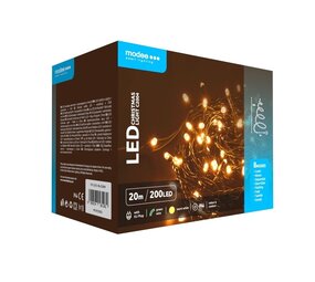 Modee Kerstverlichting lichtsnoer - 20 meter 200leds - 2700K warm wit licht - 220V Adapter Modee Kerstverlichting lichtsnoer - 20 meter 200leds - 2700K warm wit licht - 220V Adapter