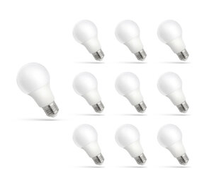 Spectrum Voordeelpak 10x LED lamp E27- A60 - 9W vervangt 60W - 2700K warm wit licht Spectrum Voordeelpak 10x LED lamp E27- A60 - 9W vervangt 60W - 2700K warm wit licht