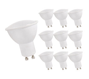 LCB Voordeelpak 10 stuks - LED spot GU10 - 6W vervangt 50W - 4000K helder wit licht LCB Voordeelpak 10 stuks - LED spot GU10 - 6W vervangt 50W - 4000K helder wit licht