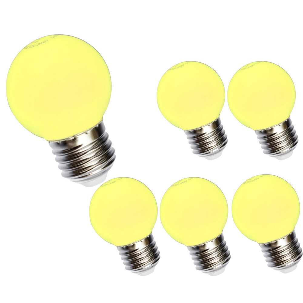 LCB Voordeelpak 6 stuks - LED lamp E27 - G45 1W Geel licht LCB Voordeelpak 6 stuks - LED lamp E27 - G45 1W Geel licht