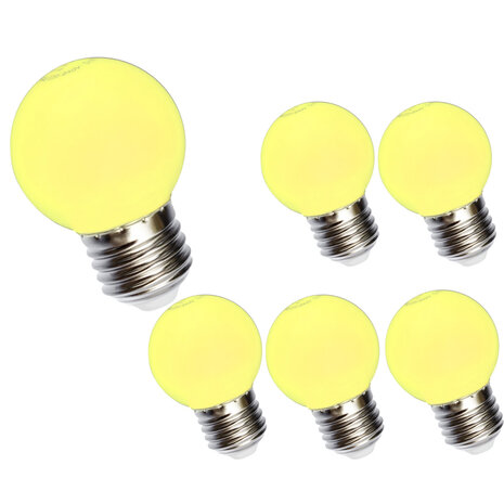 LCB Voordeelpak 6 stuks - LED lamp E27 - G45 1W Geel licht LCB Voordeelpak 6 stuks - LED lamp E27 - G45 1W Geel licht
