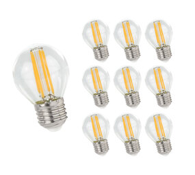 LCB Voordeelpak 10 stuks - LED Lamp G45 - E27 fitting - 4W Filament - 2700K warm wit licht LCB Voordeelpak 10 stuks - LED Lamp G45 - E27 fitting - 4W Filament - 2700K warm wit licht