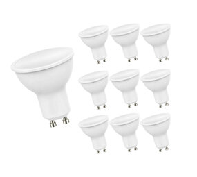 LCB Voordeelpak 10 stuks - LED spot GU10 - 4W vervangt 40W - 2700K warm wit licht LCB Voordeelpak 10 stuks - LED spot GU10 - 4W vervangt 40W - 2700K warm wit licht