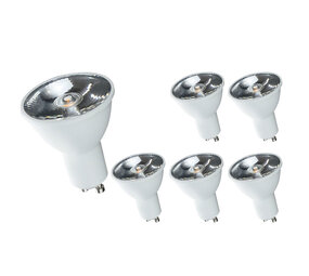 LCB Voordeelpak 6 stuks - LED spot GU10 - 6W vervangt 40W - 6000K daglicht wit - 10° lichtspreiding LCB Voordeelpak 6 stuks - LED spot GU10 - 6W vervangt 40W - 6000K daglicht wit - 10° lichtspreiding
