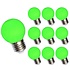 Voordeelpak 10 stuks - LED lamp E27 - G45 1W Groen licht