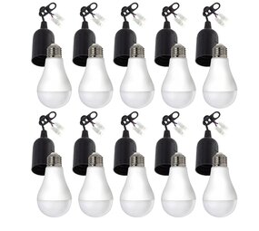 LCB Voordeelpak Verhuisfitting 10 stuks E27 met kroonsteen - incl. 10x LED lamp E27- A60 - 9W 6000K daglicht wit LCB Voordeelpak Verhuisfitting 10 stuks E27 met kroonsteen - incl. 10x LED lamp E27- A60 - 9W 6000K daglicht wit