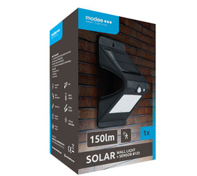 Modee LED Solar wandlamp met sensor - 9000K daglicht wit - 150 Lumen - IP44 Modee LED Solar wandlamp met sensor - 9000K daglicht wit - 150 Lumen - IP44